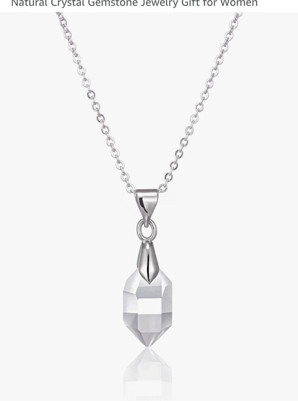 Genuine herkimer diamond pendant necklace. Silver